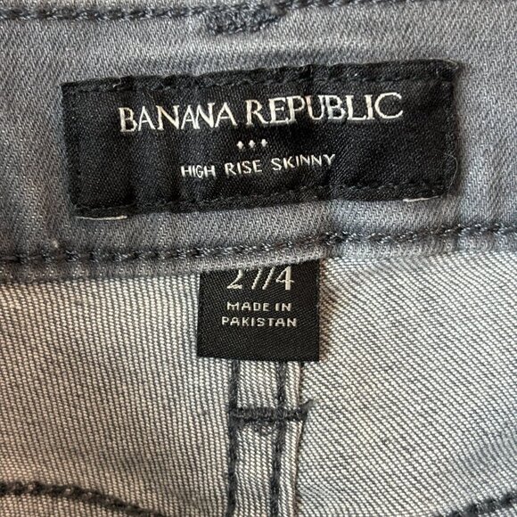 Banana Republic Women's Grey Denim High Rise Skinny Jeans Size 27/4 - Picture 8 of 10